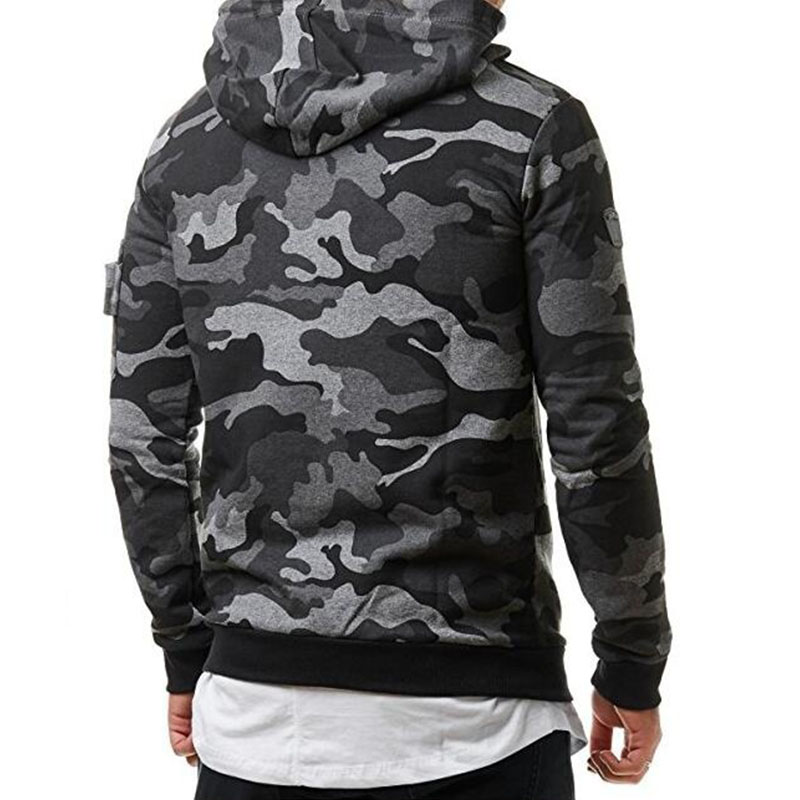 Men's Casual Cardigan Pure Military Camouflage Hoodie Sweater Winter ...