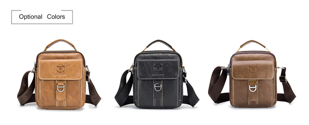BULLCAPTAIN Stylish Leather Shoulder Bag for Men - Deep Brown - 3N51410814