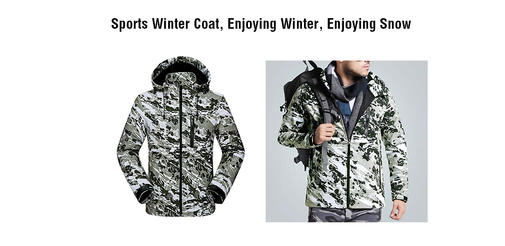 Men's Camouflage Winter Outdoor Coat Water Resistant Windproof Ski ...